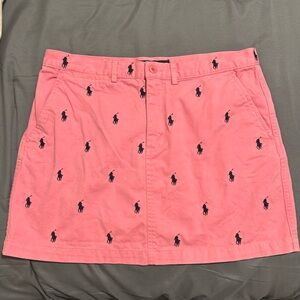 Vintage Polo Ralph Lauren Sport Skirt Womens 8 Pink Embroidered Pony Preppy 32"